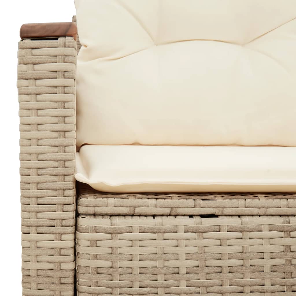 vidaXL Sofa ogrodowa z poduszkami, 2-osobowa, beżowa, polirattan