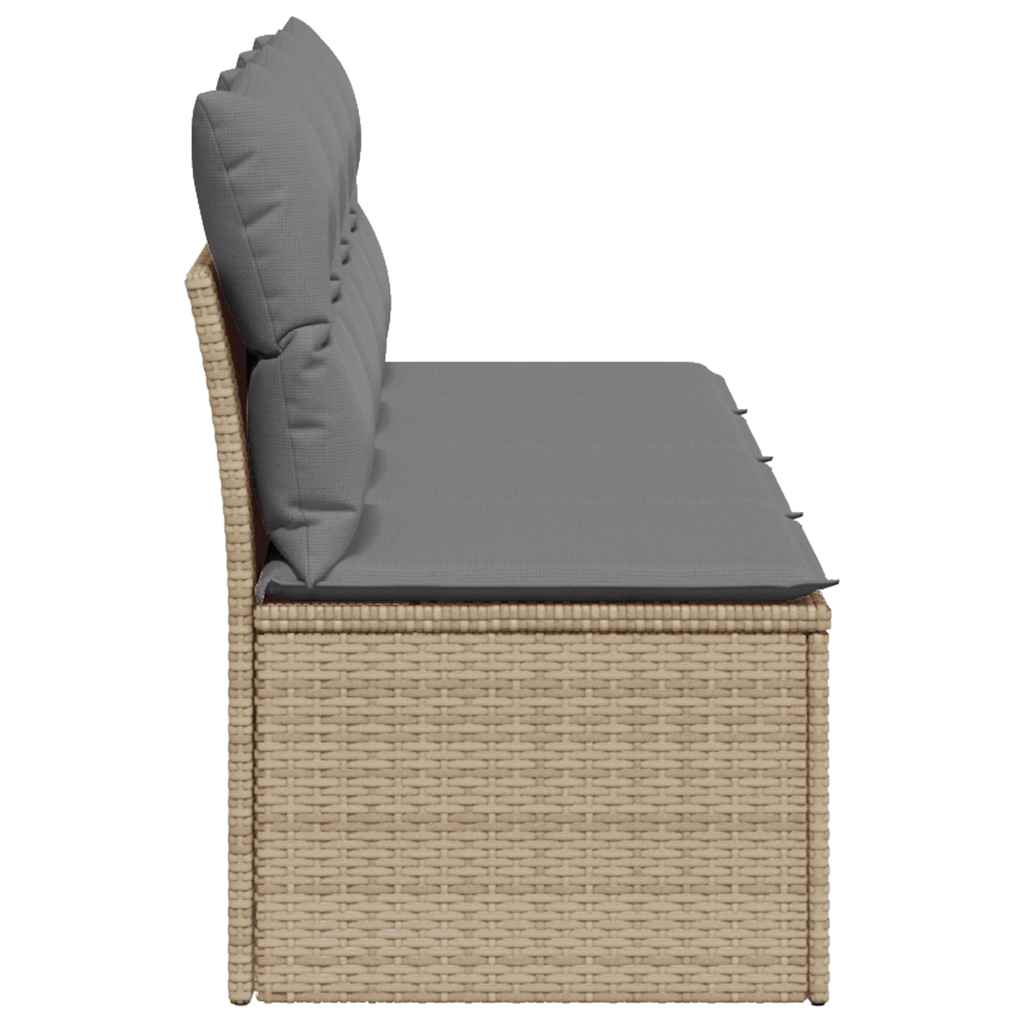 vidaXL Sofa ogrodowa z poduszkami, 4-osobowa, beż, polirattan