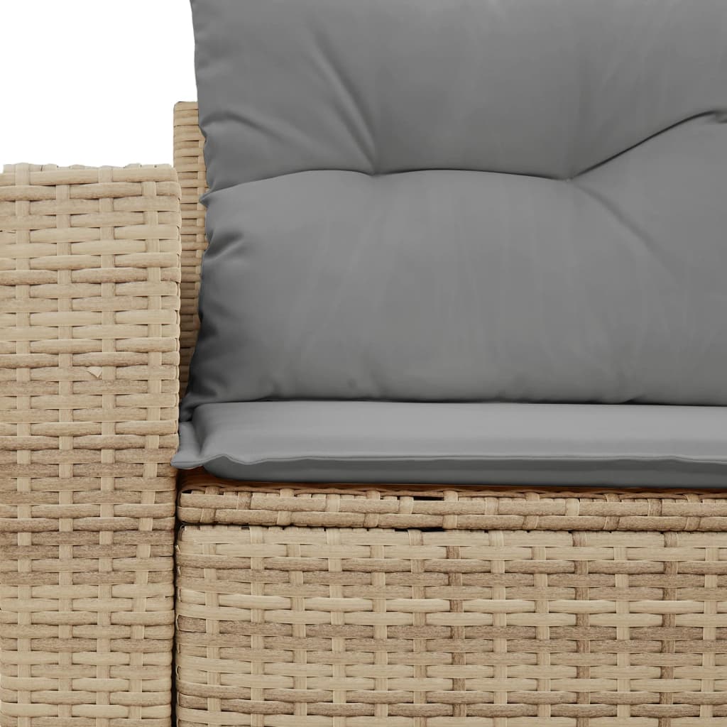 vidaXL Sofa ogrodowa z poduszkami, 2-osobowa, beż, polirattan