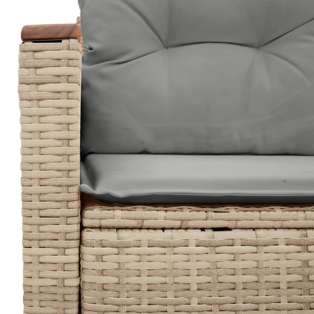 vidaXL Sofa ogrodowa z poduszkami, 2-osobowa, beż, polirattan