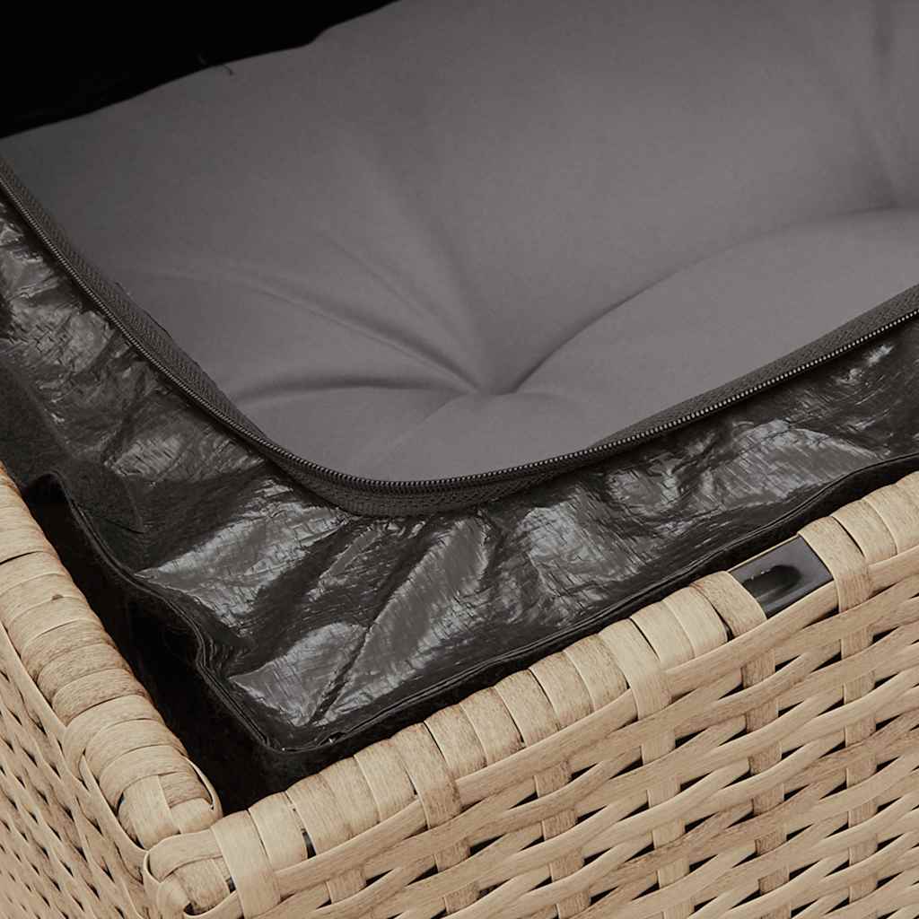 vidaXL Sofa ogrodowa z poduszkami, 3-osobowa, beż, polirattan
