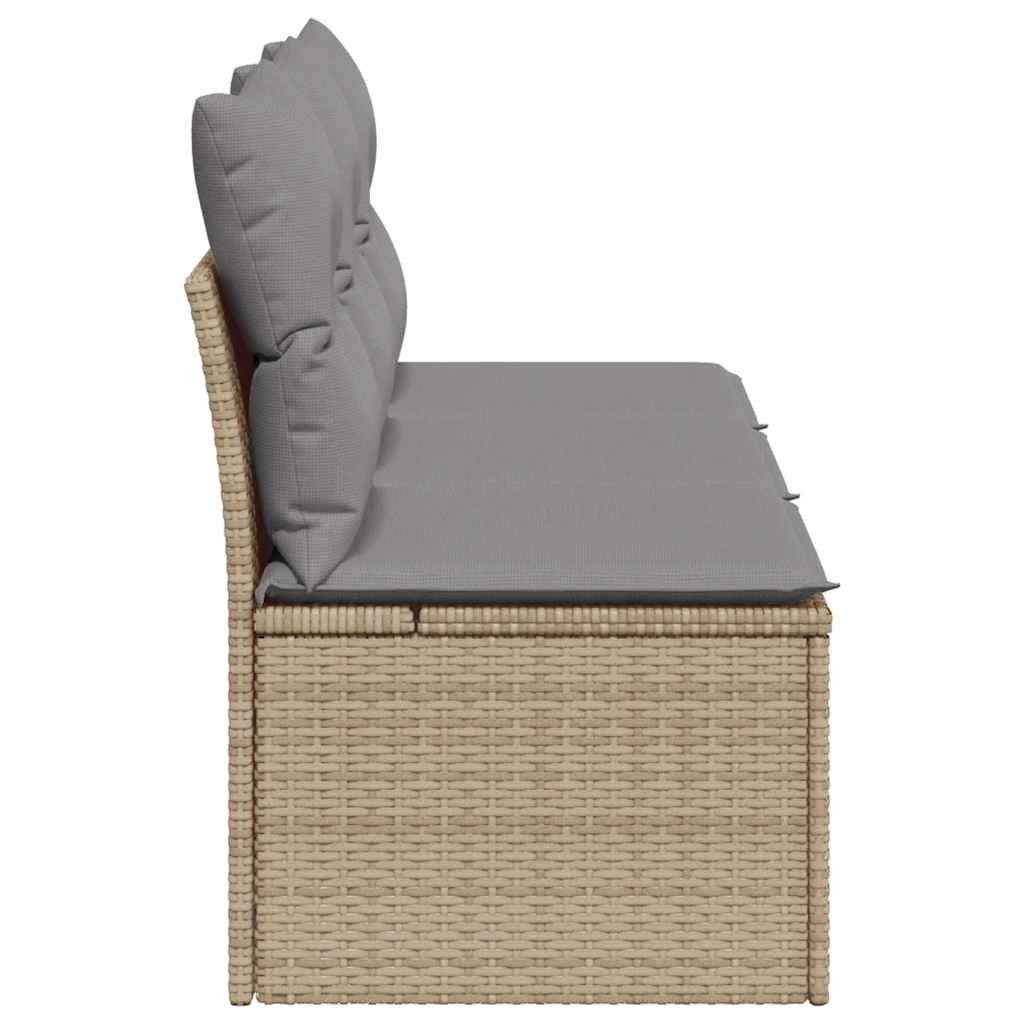 vidaXL Sofa ogrodowa z poduszkami, 3-osobowa, beż, polirattan
