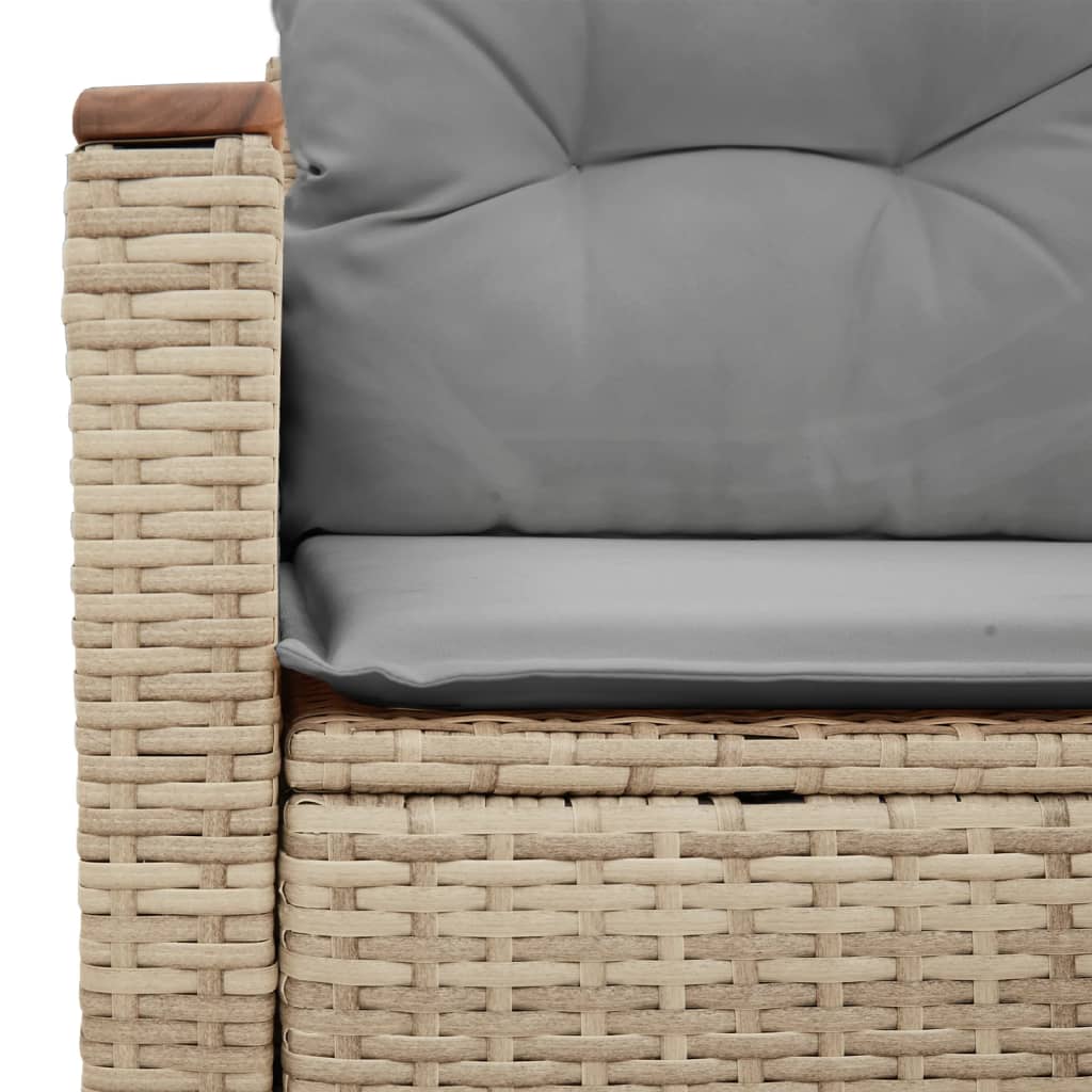 vidaXL Sofa ogrodowa z poduszkami, 2-osobowa, beż, polirattan
