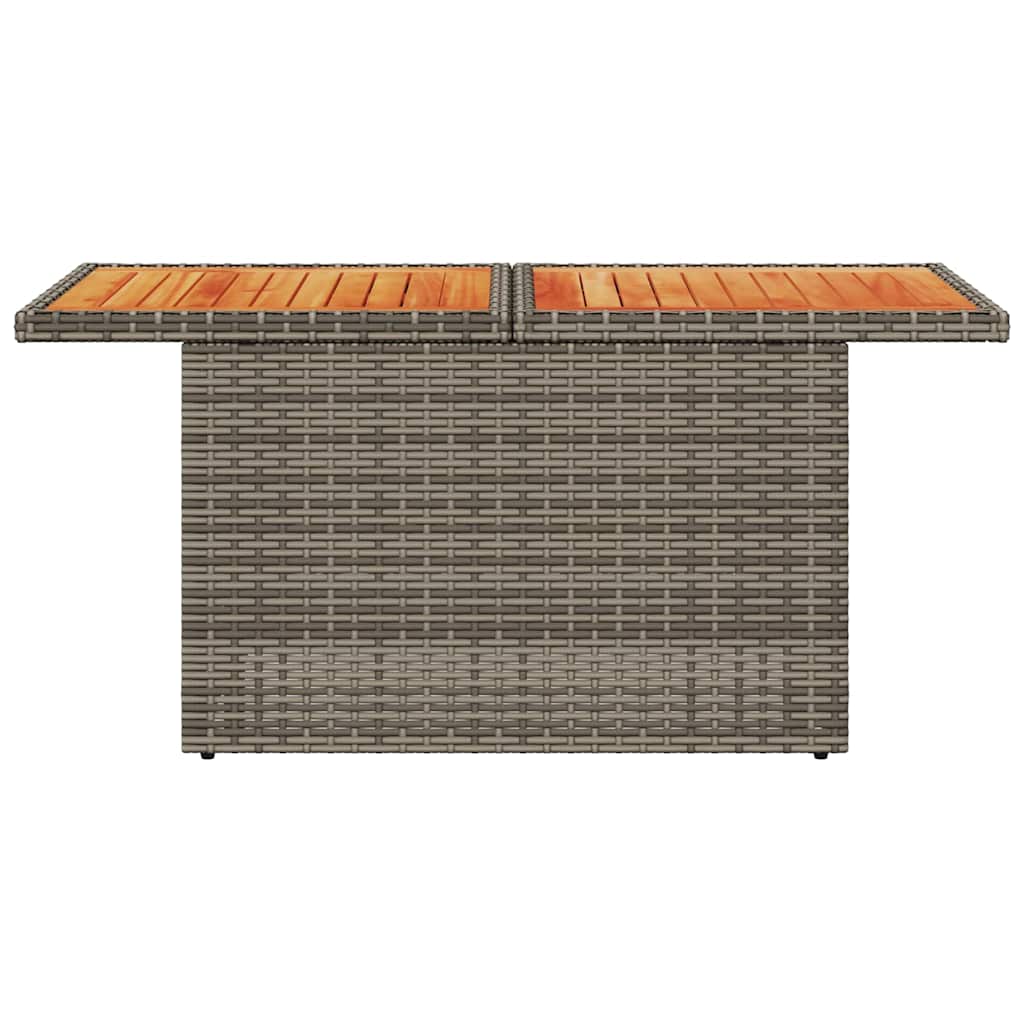 vidaXL Stół ogrodowy, szary 100x55x73 cm, polirattan i drewno akacjowe