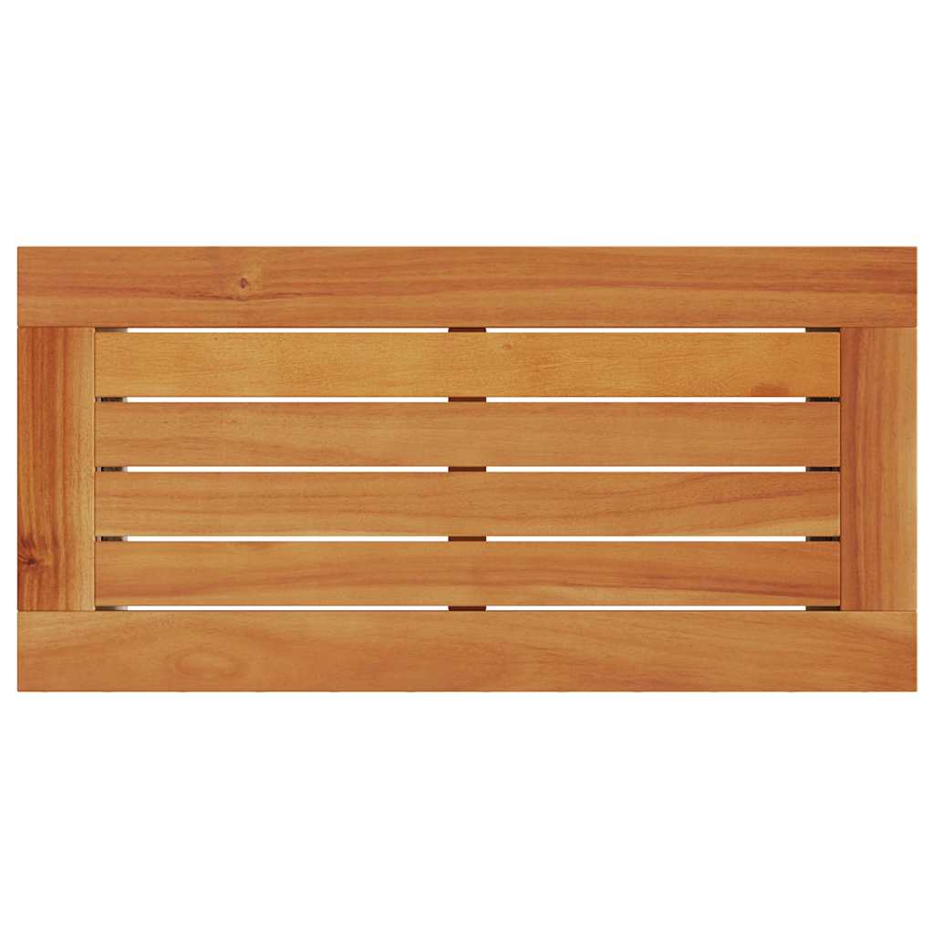 vidaXL Stolik ogrodowy z drewnianym blatem, szary, 58x27,5x55 cm