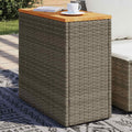 vidaXL Stolik ogrodowy z drewnianym blatem, szary, 58x27,5x55 cm