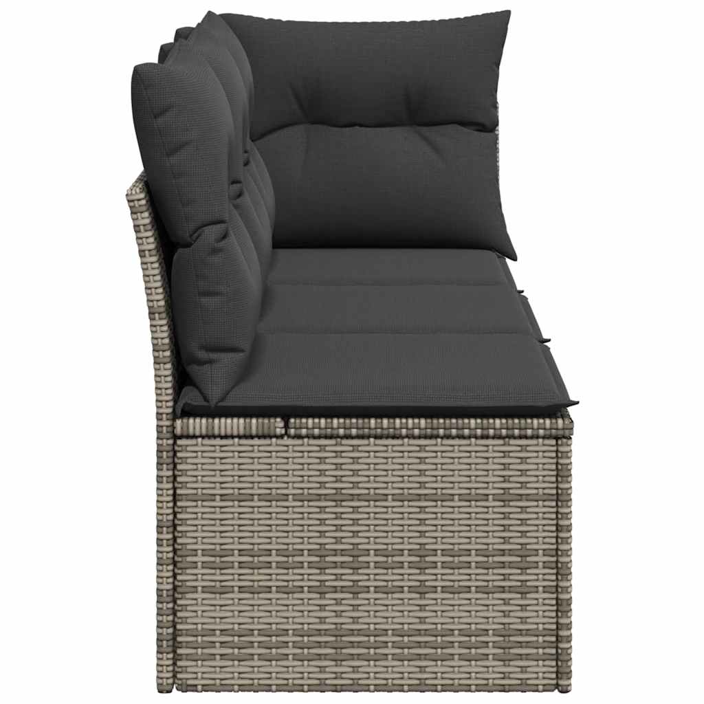 vidaXL 3-osobowa sofa ogrodowa z poduszkami, szara, polirattan