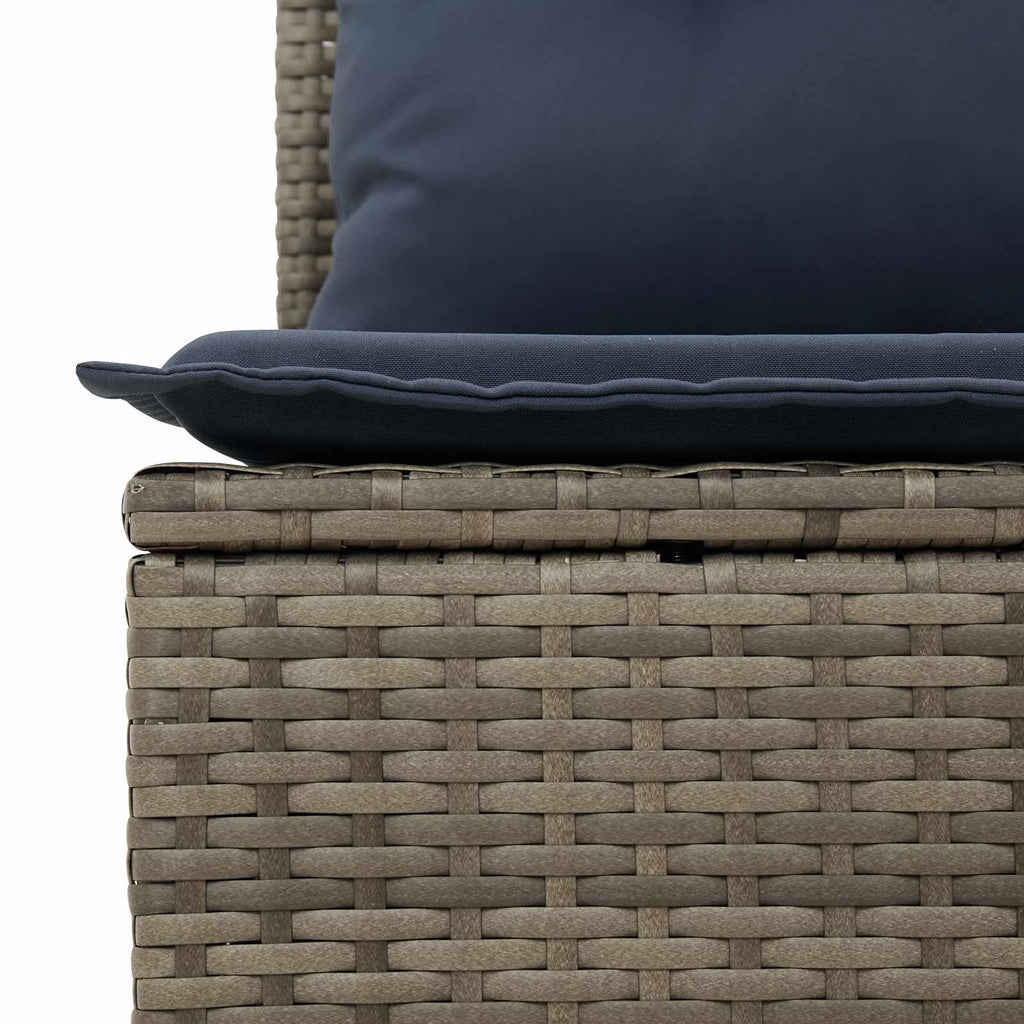 vidaXL Sofa Ogrodowa z poduszką Szary 227 x 62 x 69 cm polirattan