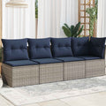 vidaXL Sofa Ogrodowa z poduszką Szary 227 x 62 x 69 cm polirattan