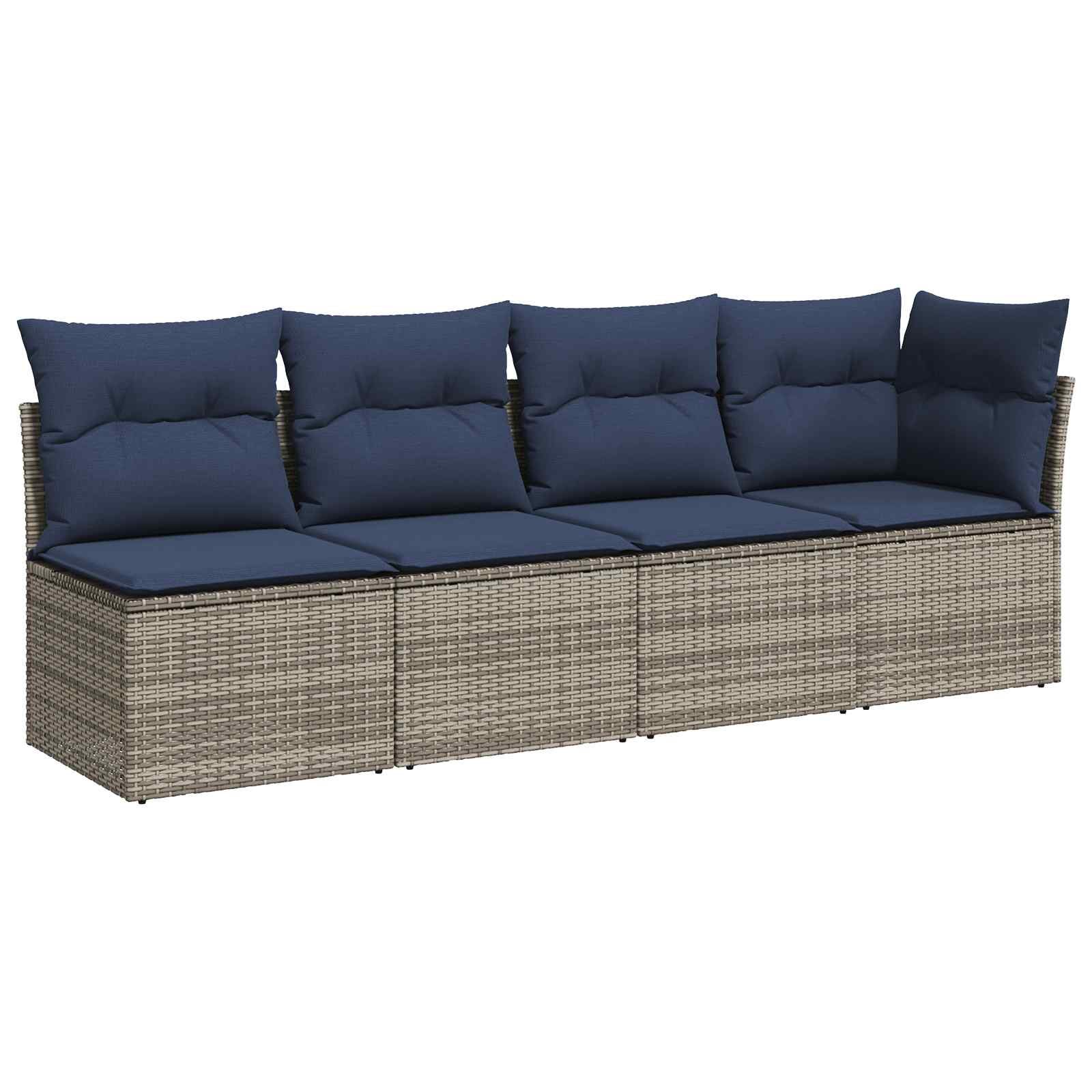 vidaXL Sofa Ogrodowa z poduszką Szary 227 x 62 x 69 cm polirattan