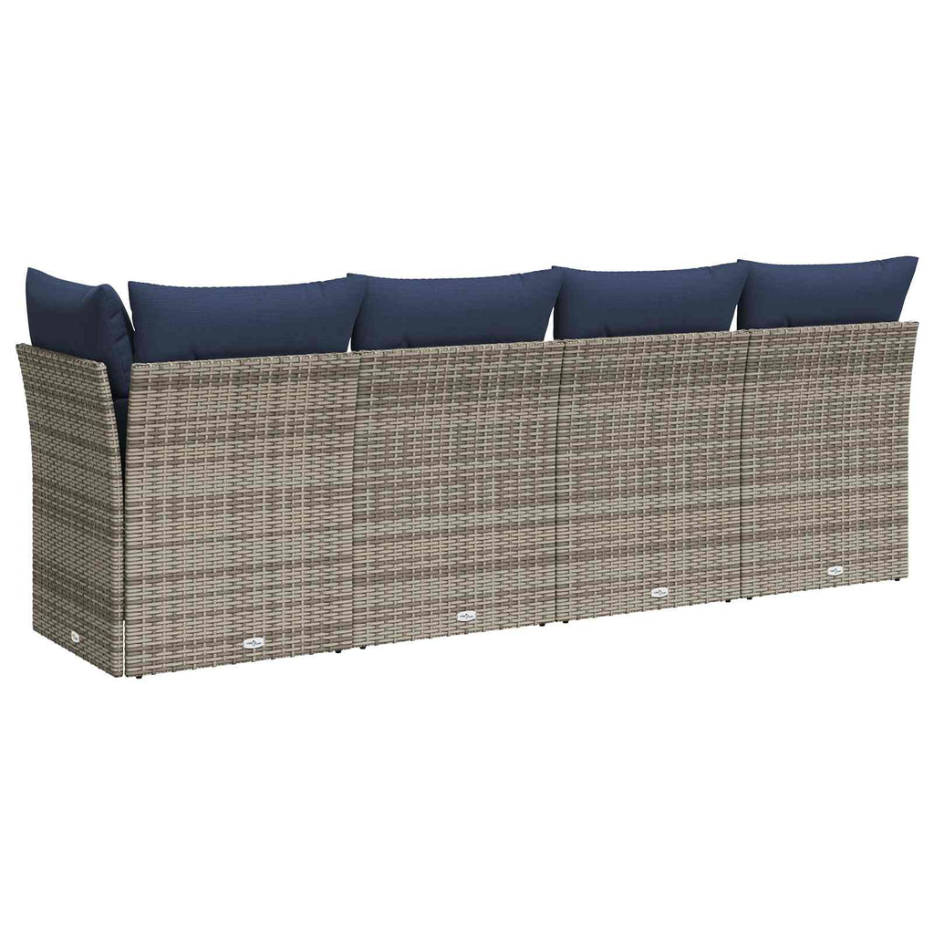 vidaXL Sofa Ogrodowa z poduszką Szary 227 x 62 x 69 cm polirattan