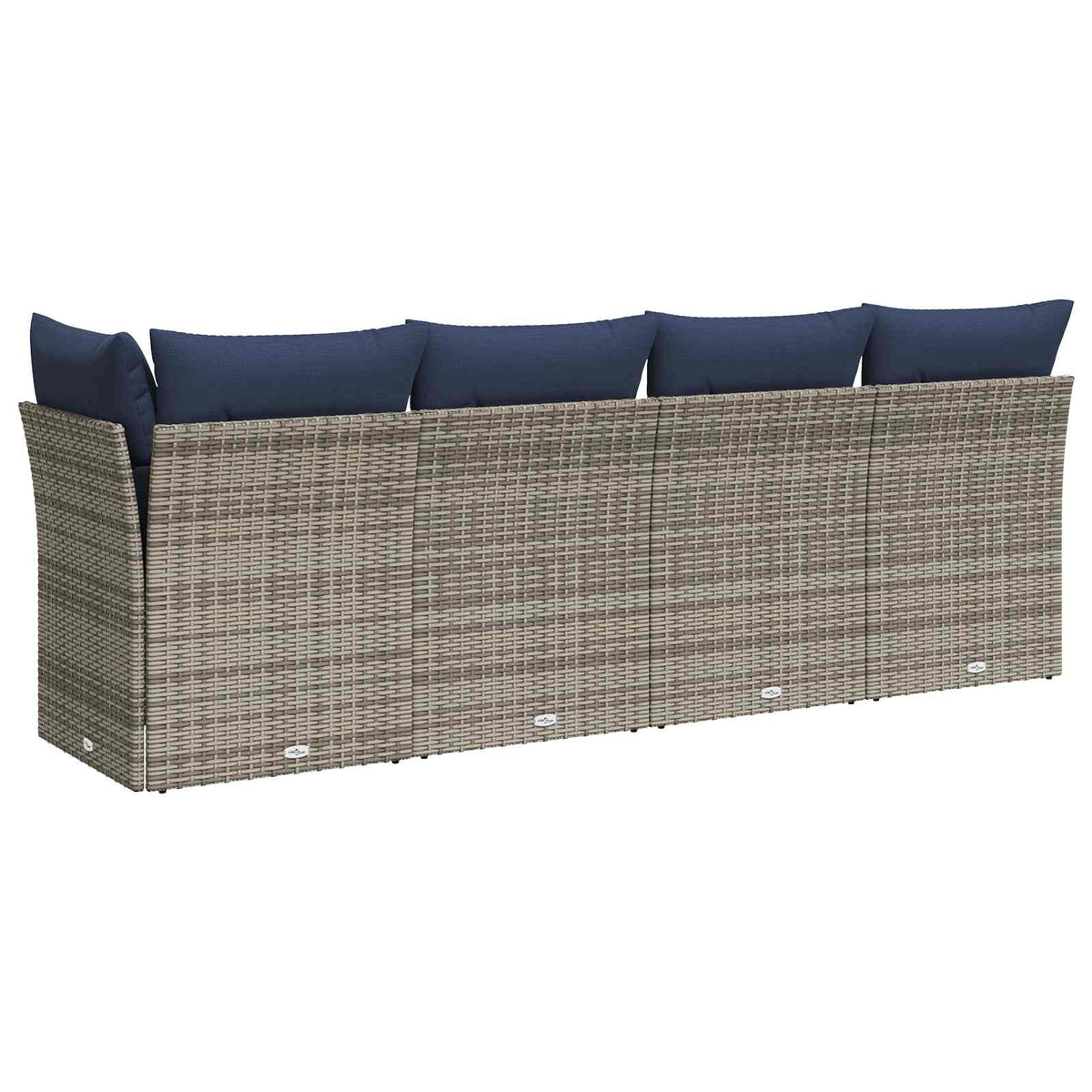 vidaXL Sofa Ogrodowa z poduszką Szary 227 x 62 x 69 cm polirattan
