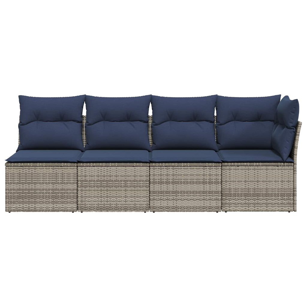 vidaXL Sofa Ogrodowa z poduszką Szary 227 x 62 x 69 cm polirattan