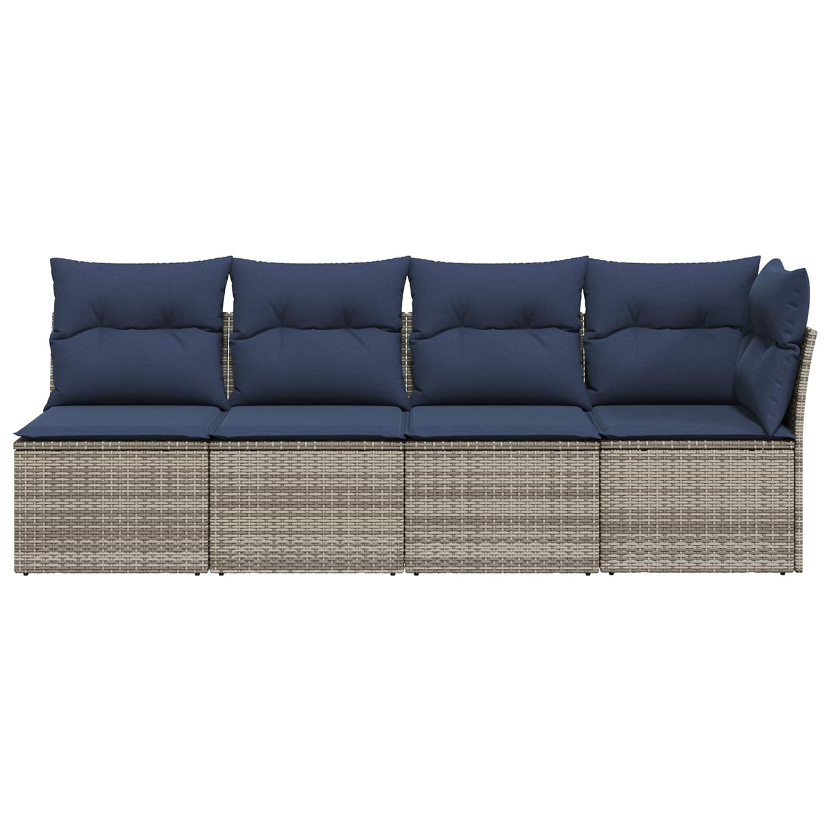 vidaXL Sofa Ogrodowa z poduszką Szary 227 x 62 x 69 cm polirattan