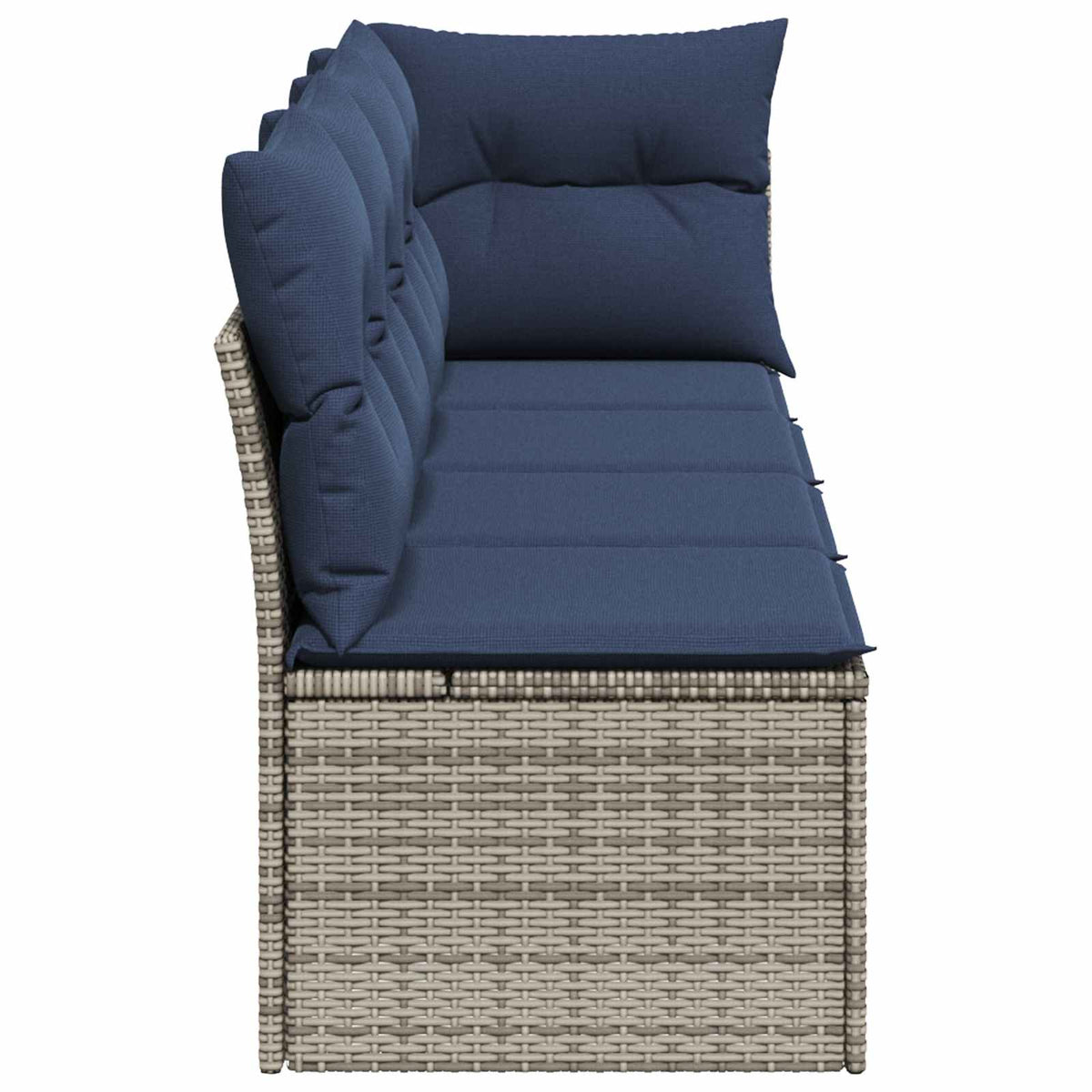 vidaXL Sofa Ogrodowa z poduszką Szary 227 x 62 x 69 cm polirattan