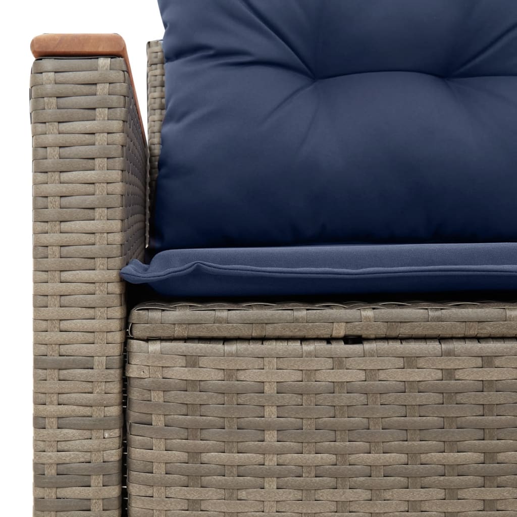 vidaXL Sofa ogrodowa z poduszkami 2-osobowa Szary polirattan