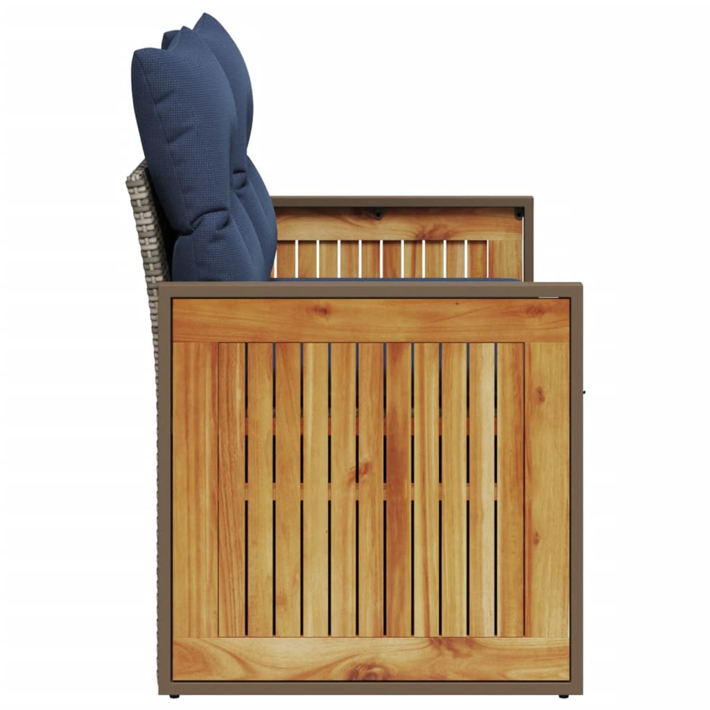 vidaXL Sofa ogrodowa z poduszkami 2-osobowa Szary polirattan