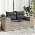 vidaXL Sofa ogrodowa z poduszkami, 2-osobowa, jasnoszara, polirattan