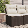vidaXL Moduł sofy bez podłokietników, z poduszkami, brązowy
