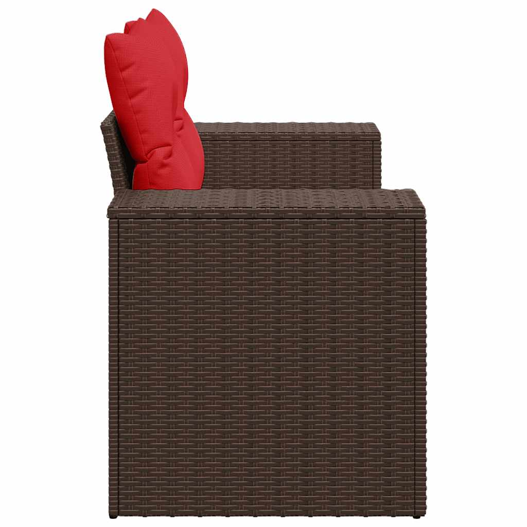 vidaXL Sofa ogrodowa z poduszkami 2-osobowa brązowa polirattanowa