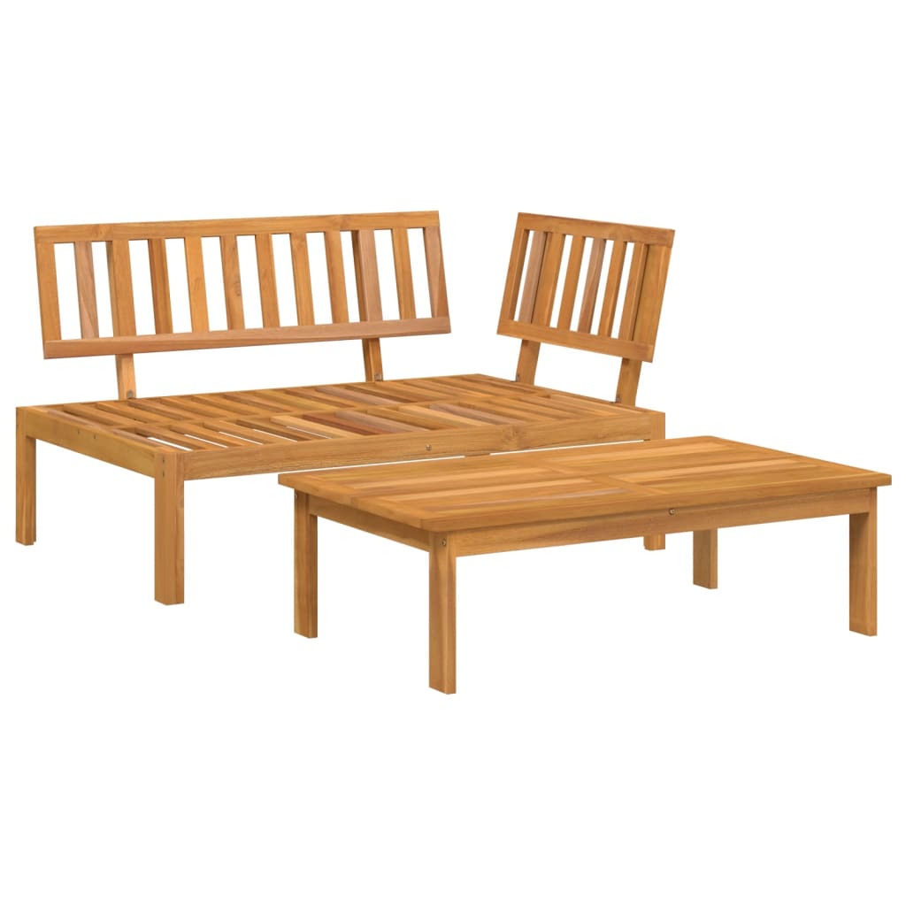 vidaXL Sofa ogrodowa i stolik z deseczek, lite drewno akacjowe