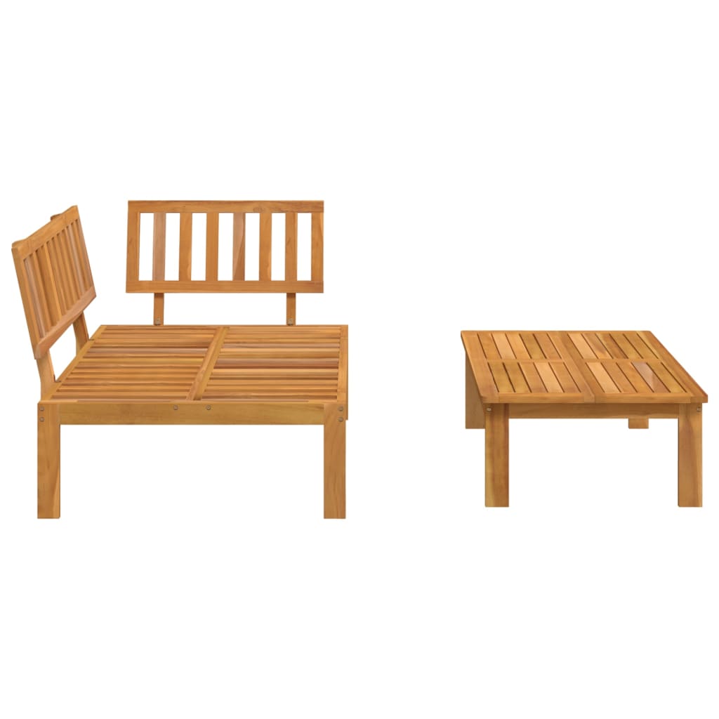 vidaXL Sofa ogrodowa i stolik z deseczek, lite drewno akacjowe