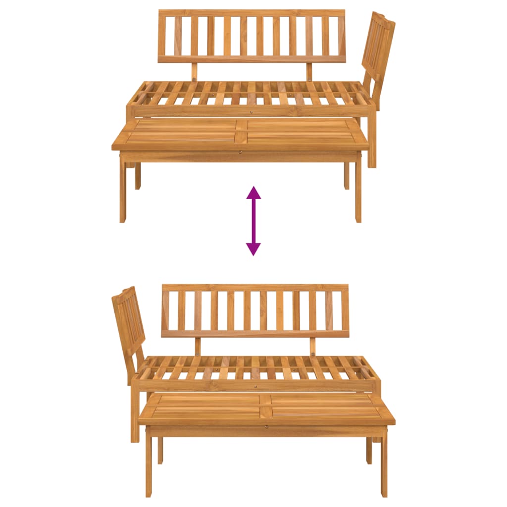 vidaXL Sofa ogrodowa i stolik z deseczek, lite drewno akacjowe