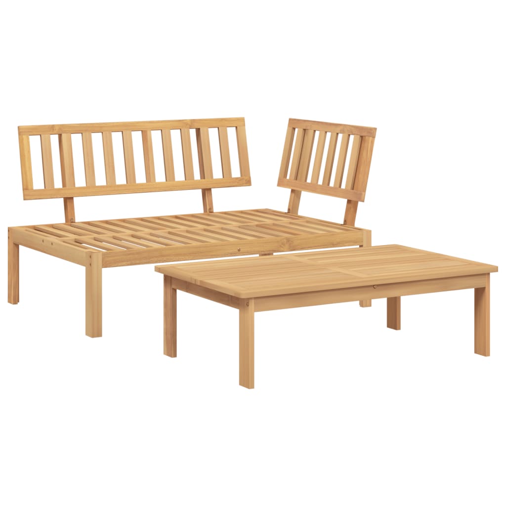 vidaXL Sofa ogrodowa i stolik z deseczek, lite drewno akacjowe