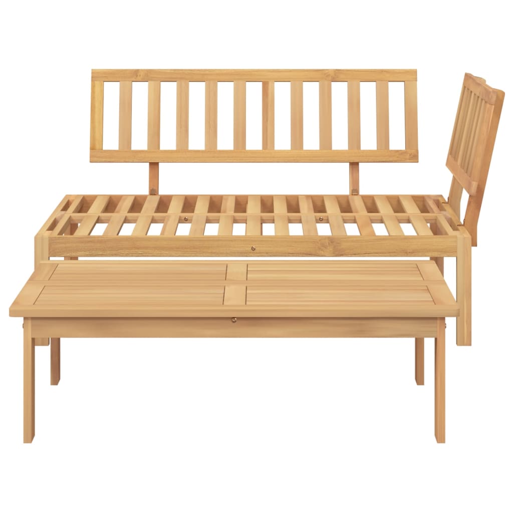 vidaXL Sofa ogrodowa i stolik z deseczek, lite drewno akacjowe