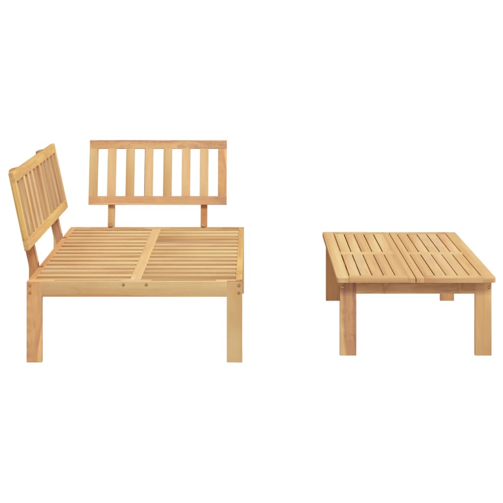 vidaXL Sofa ogrodowa i stolik z deseczek, lite drewno akacjowe
