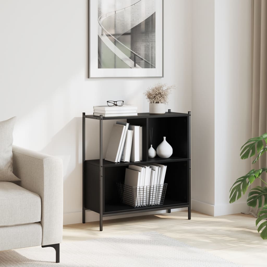 vidaXL Regał, czarny, 72x28x77,5 cm, materiał drewnopochodny