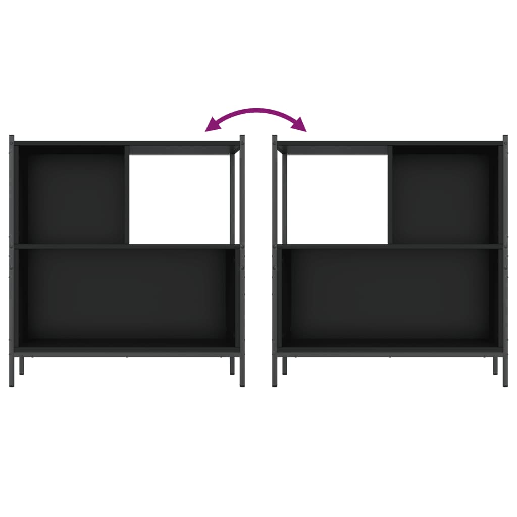 vidaXL Regał, czarny, 72x28x77,5 cm, materiał drewnopochodny