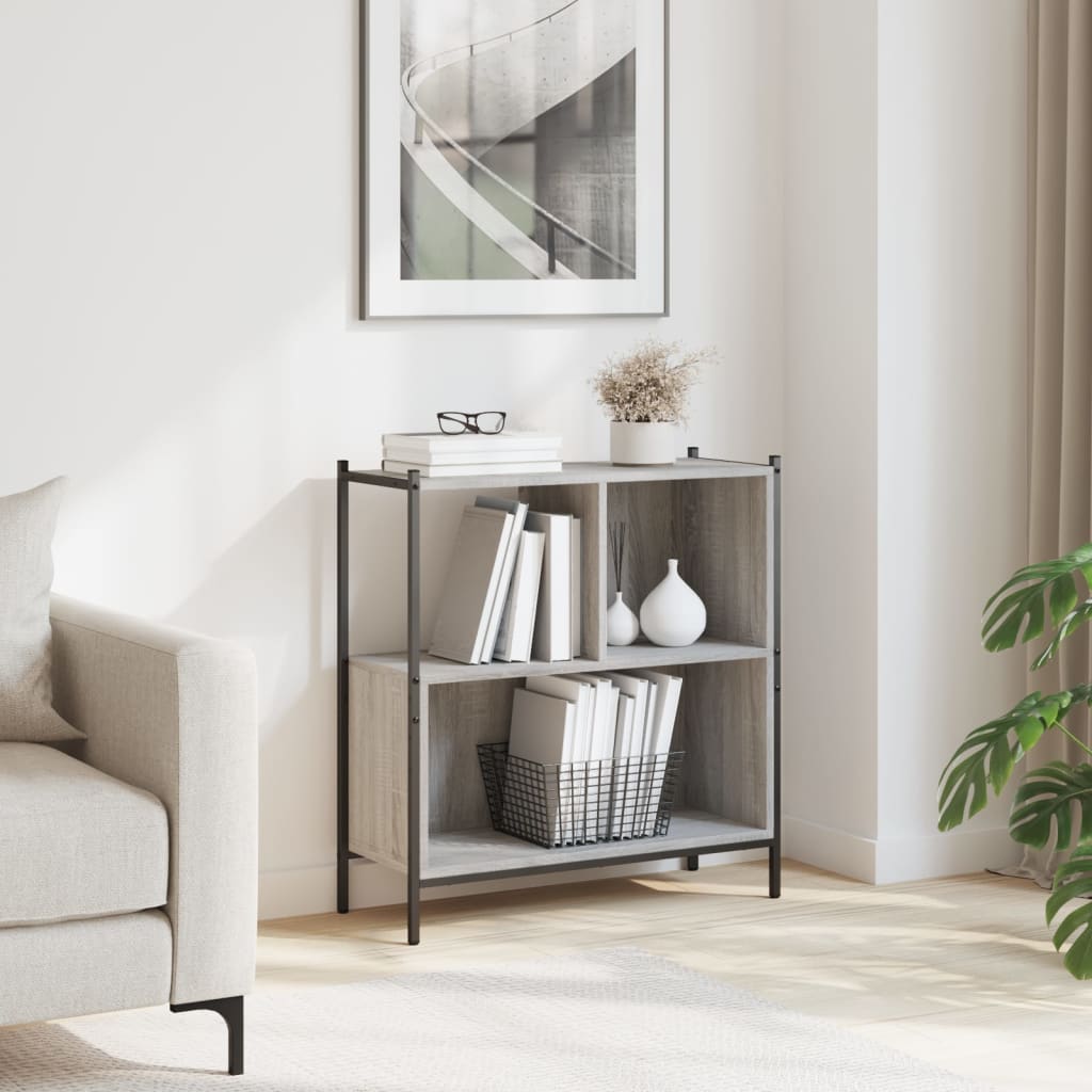 vidaXL Regał, szary dąb sonoma, 72x28x77,5 cm, materiał drewnopochodny