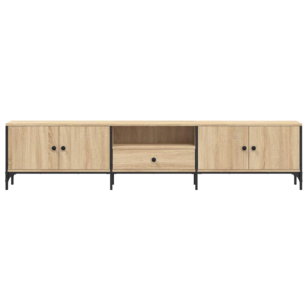 vidaXL Szafka pod TV, z szufladą, dąb sonoma, 200x25x44 cm