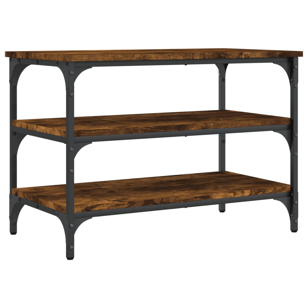 vidaXL Ławka na buty, przydymiony dąb, 70x38,5x49 cm