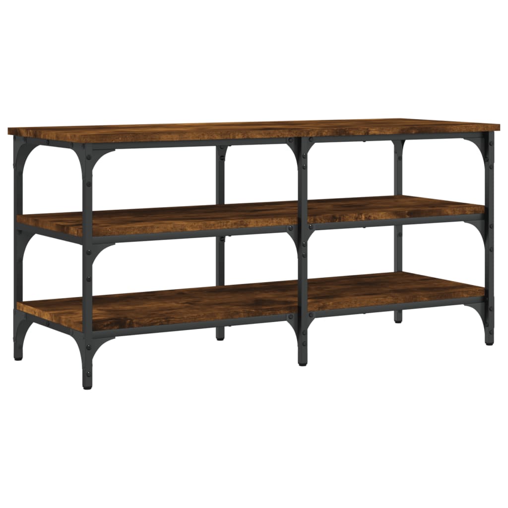 vidaXL Ławka z miejscem na buty, przydymiony dąb, 100x38,5x49 cm