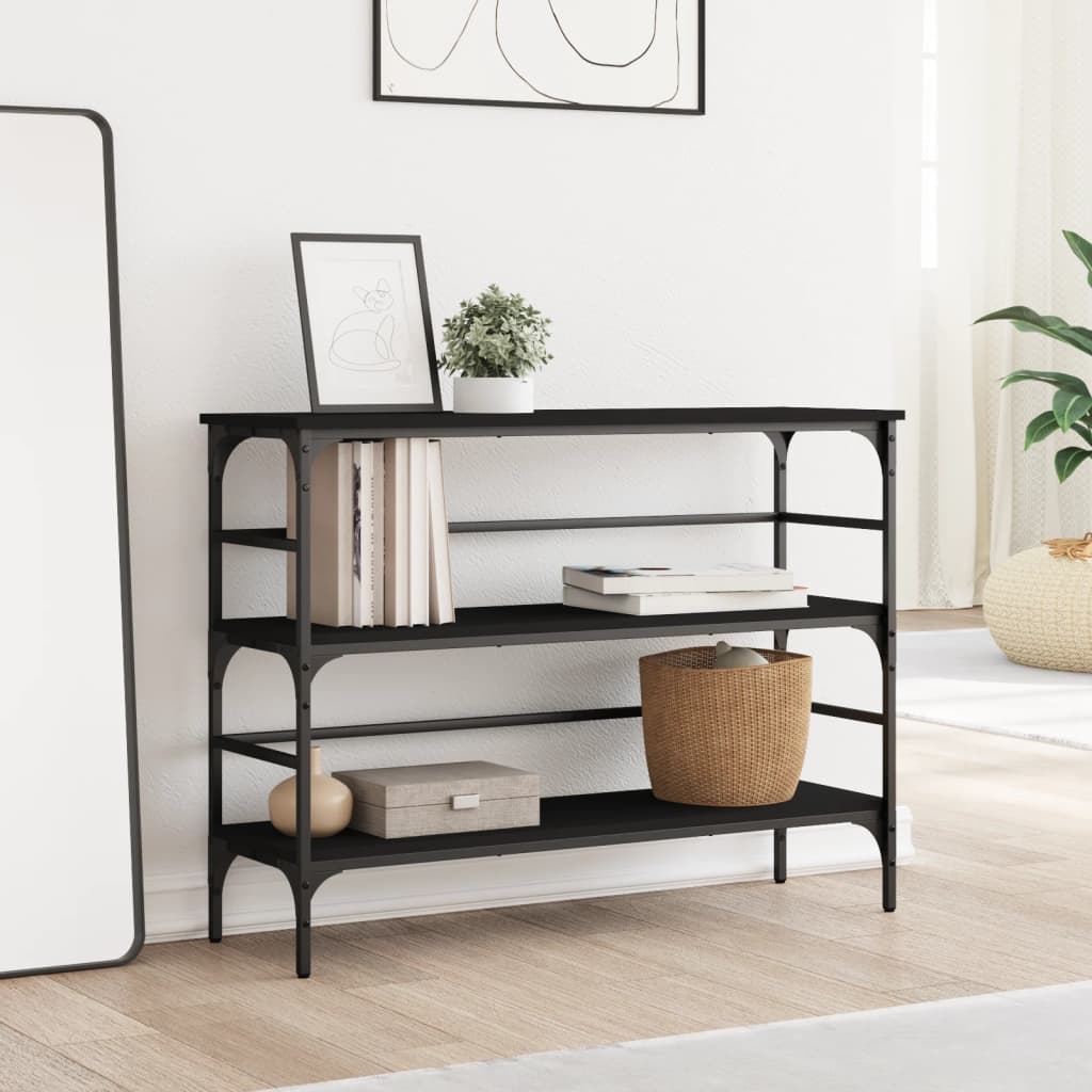 vidaXL Stolik konsolowy, czarny, 100x32x75 cm, materiał drewnopochodny