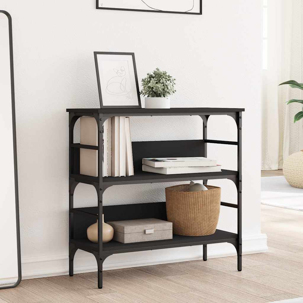 vidaXL Stolik konsolowy, czarny, 75x32x75 cm, materiał drewnopochodny