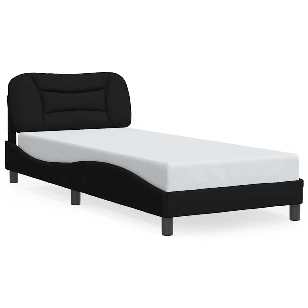 vidaXL Rama łóżka bez materaca Hvar Czarna 80x200 cm Tkanina