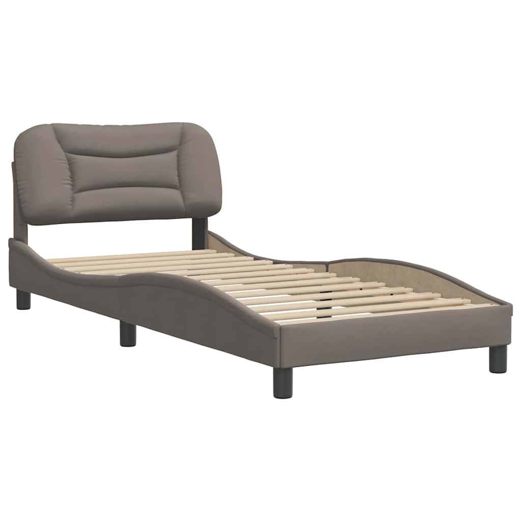 vidaXL Rama łóżka bez materaca Hvar Taupe 80x200 cm Tkanina