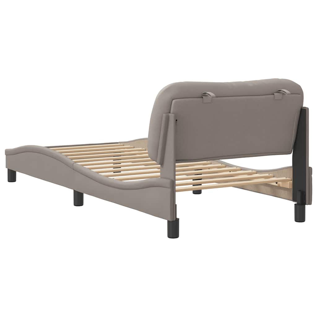 vidaXL Rama łóżka bez materaca Hvar Taupe 80x200 cm Tkanina