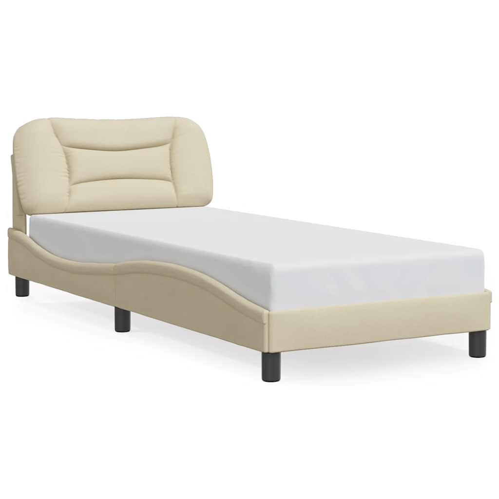 vidaXL Rama łóżka bez materaca Hvar Kremowa 80x200 cm Tkanina