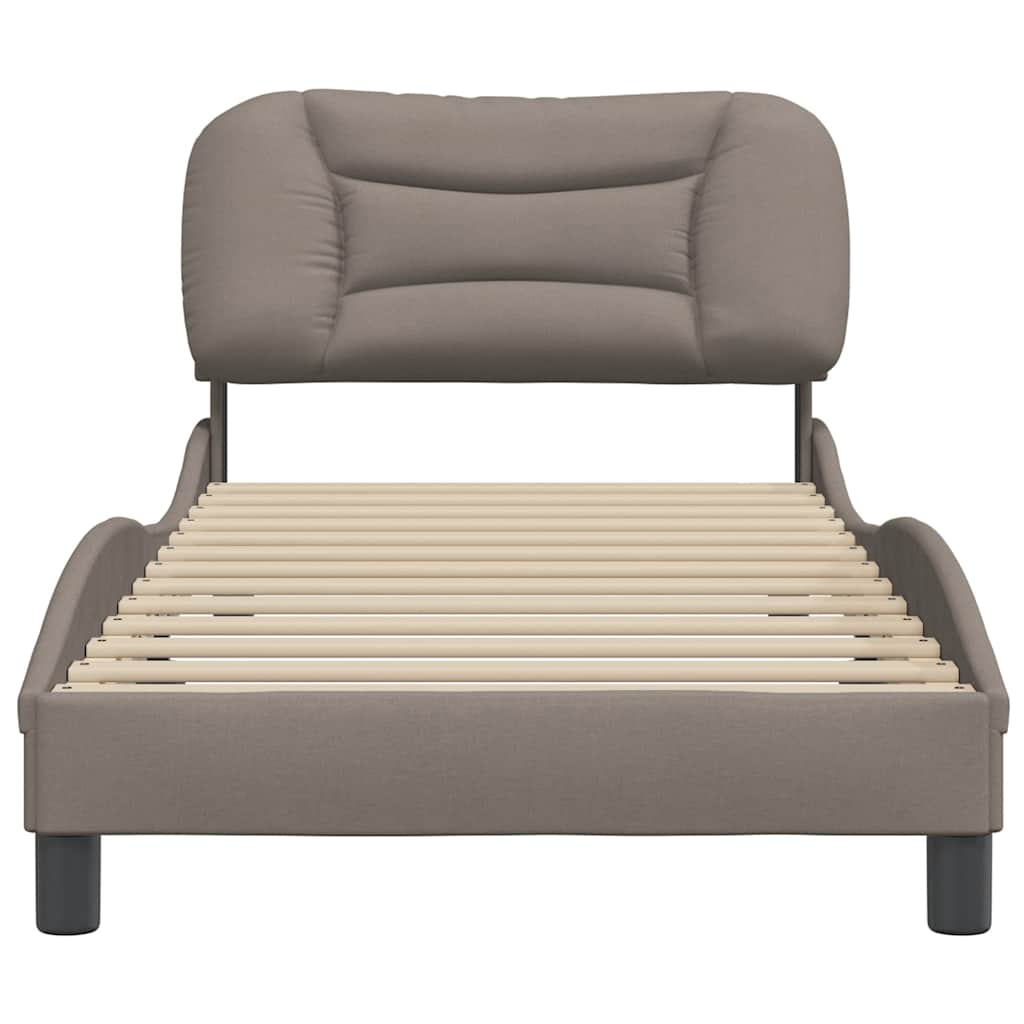 vidaXL Rama łóżka bez materaca Hvar Taupe 90x190 cm Tkanina