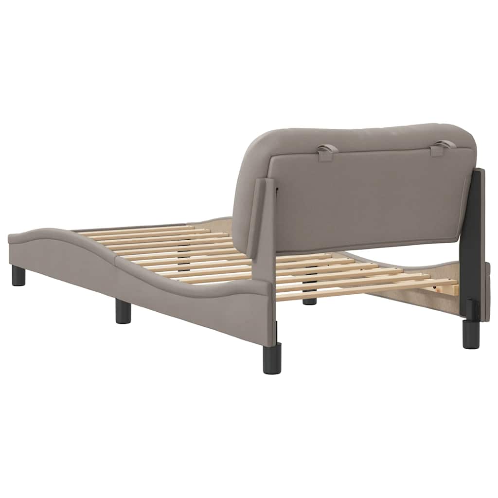 vidaXL Rama łóżka bez materaca Hvar Taupe 90x190 cm Tkanina