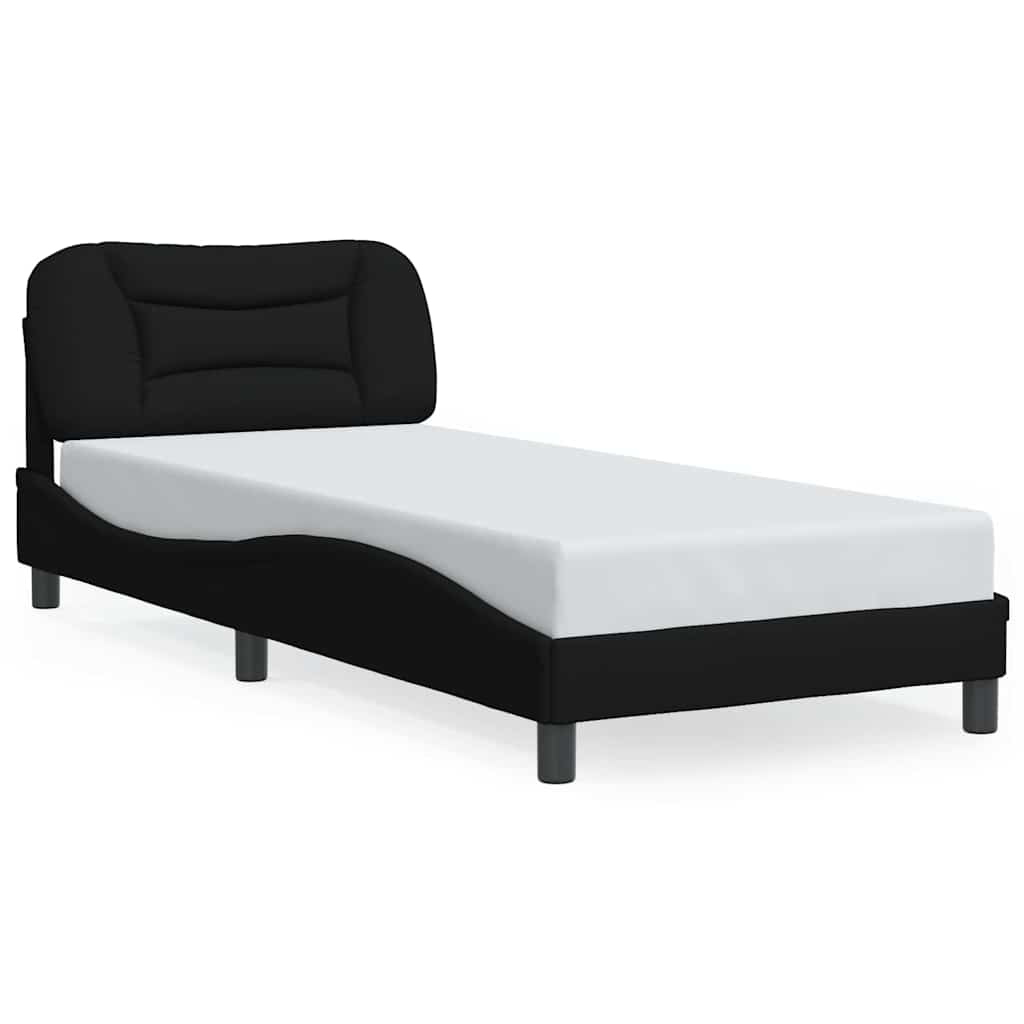 vidaXL Rama łóżka bez materaca Hvar Czarna 90x200 cm Tkanina