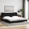 vidaXL Rama łóżka bez materaca, Hvar, czarna, 200x200 cm, obita tkaniną