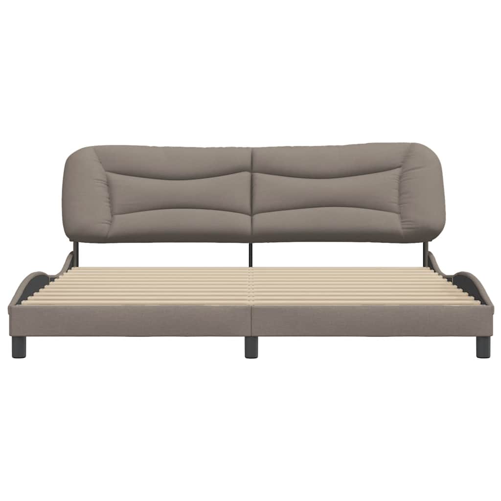 vidaXL Rama łóżka bez materaca, Hvar, taupe, 200x200 cm, obita tkaniną