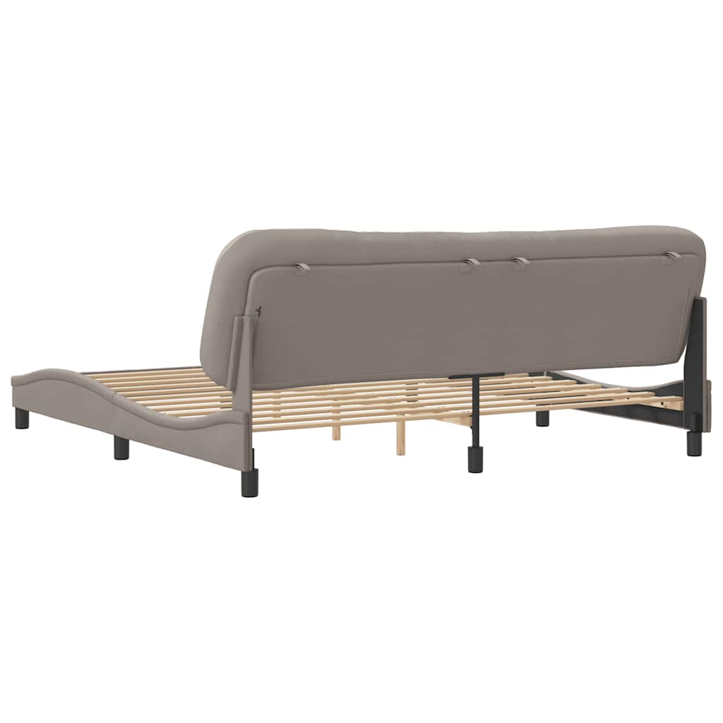 vidaXL Rama łóżka bez materaca, Hvar, taupe, 200x200 cm, obita tkaniną