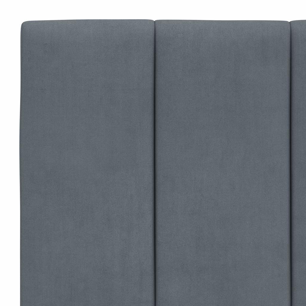 vidaXL Rama łóżka bez materaca, Hanko, ciemnoszare, 100x200 cm, aksamitna