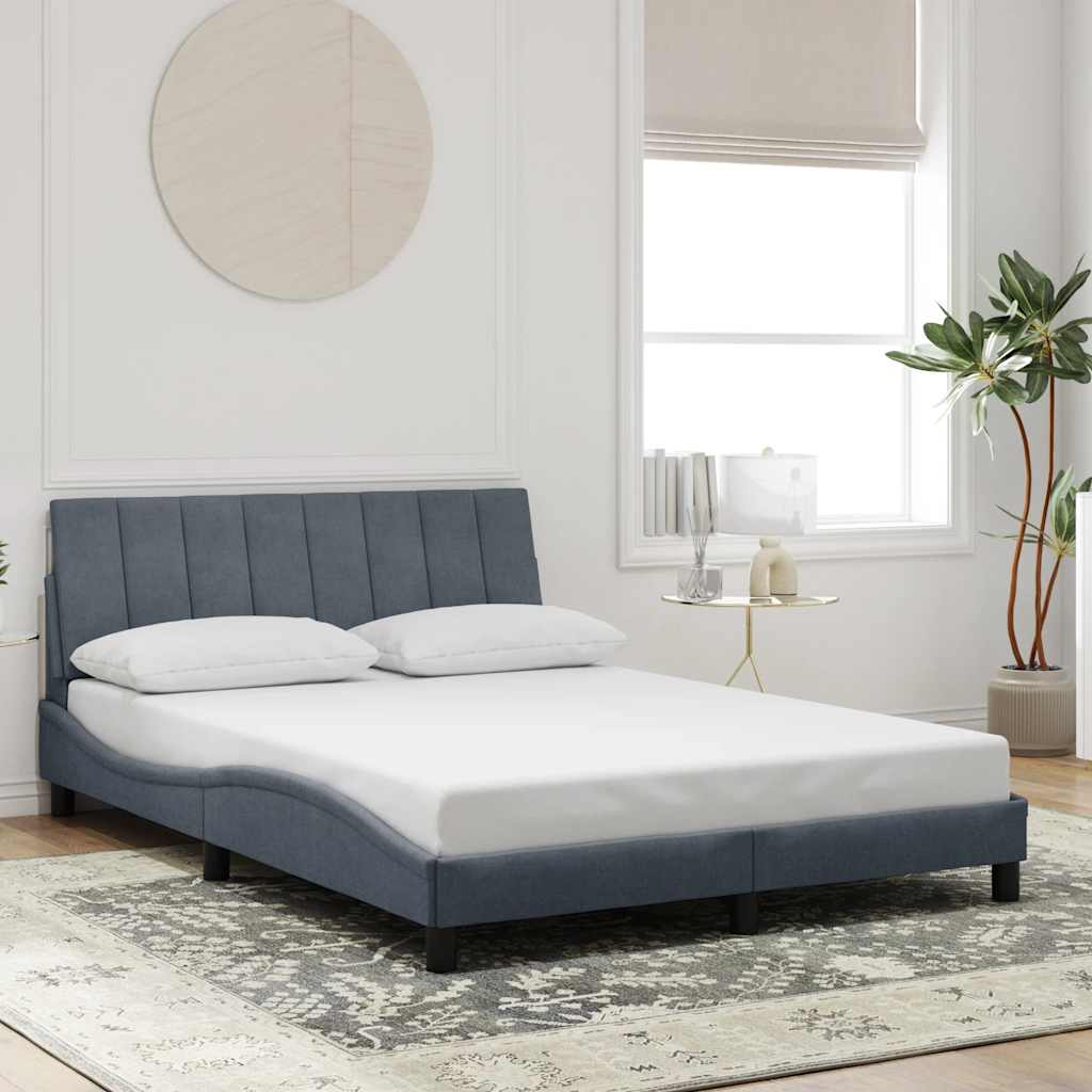 vidaXL Rama łóżka bez materaca, Hanko, ciemnoszare, 120x200 cm, aksamitna